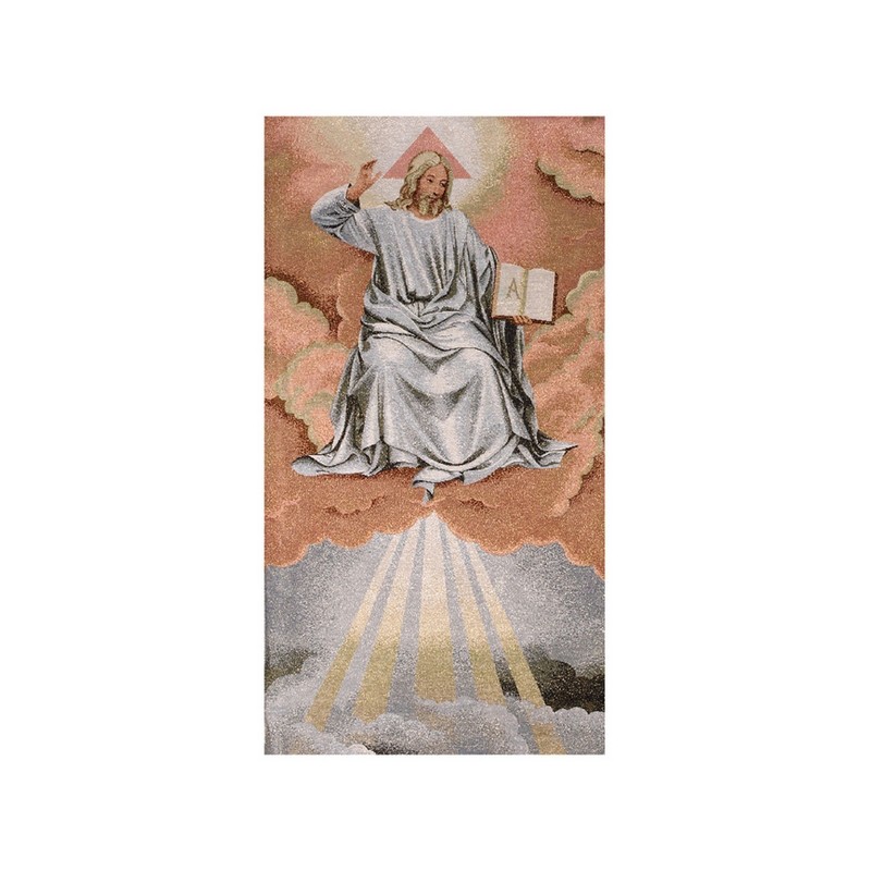 Copriambone ricamo a telaio Dio Padre