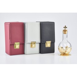 Astuccio con 1 fiaschetta per oli santi con tappo a vite