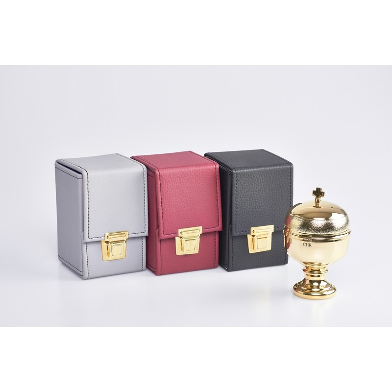 Astuccio con 1 vasetto per oli santi con interno in vetro