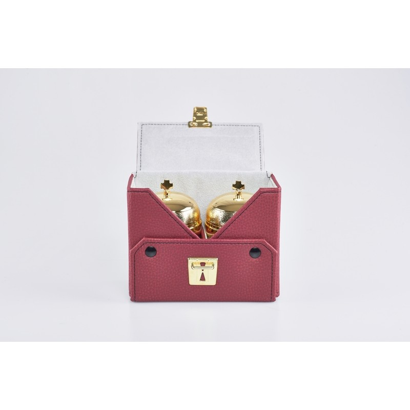 Astuccio con 2 vasetti per oli santi con interno in vetro