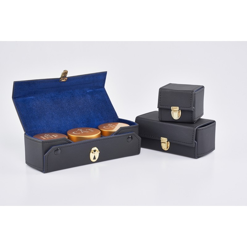 Astuccio con 3 vasetti oli santi tondi Ø cm. 5