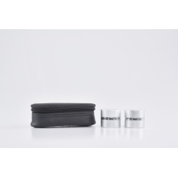 Astuccio con due vasetti oli santi alluminio