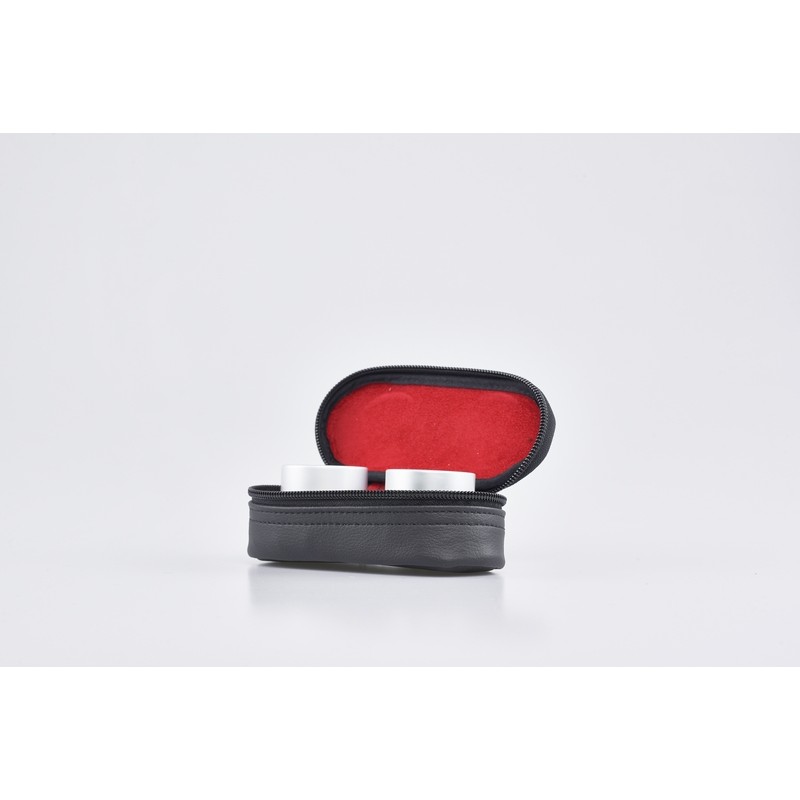 Astuccio con due vasetti oli santi alluminio