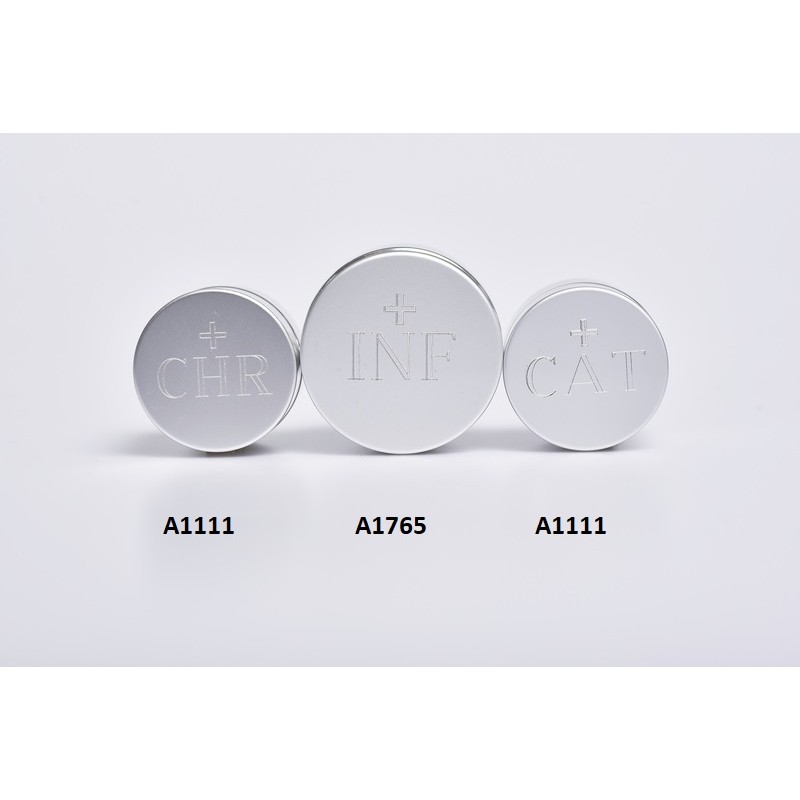 Vasetto oli santi tondo in alluminio