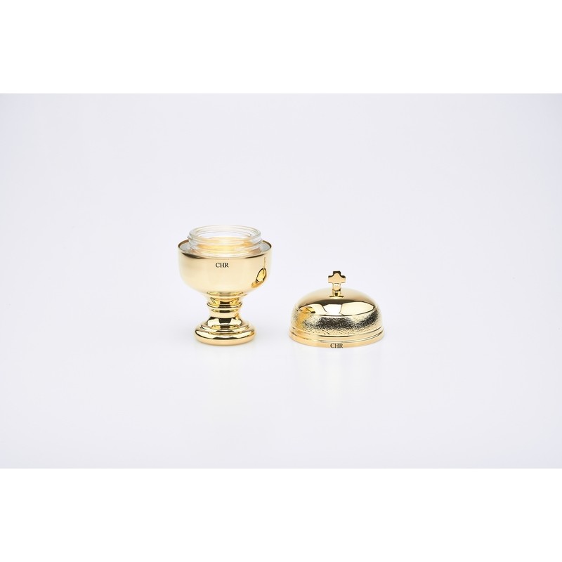 Vasetto per oli santi con interno in vetro