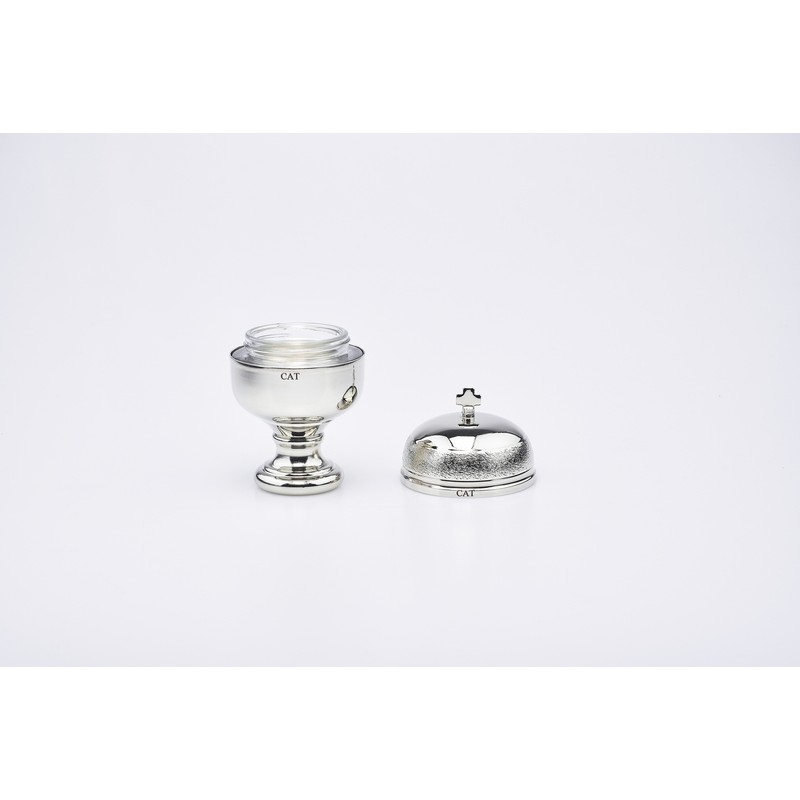 Vasetto per oli santi con interno in vetro