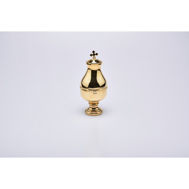 Vasetto per oli santi con interno in vetro