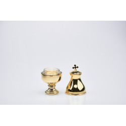 Vasetto per oli santi con interno in vetro