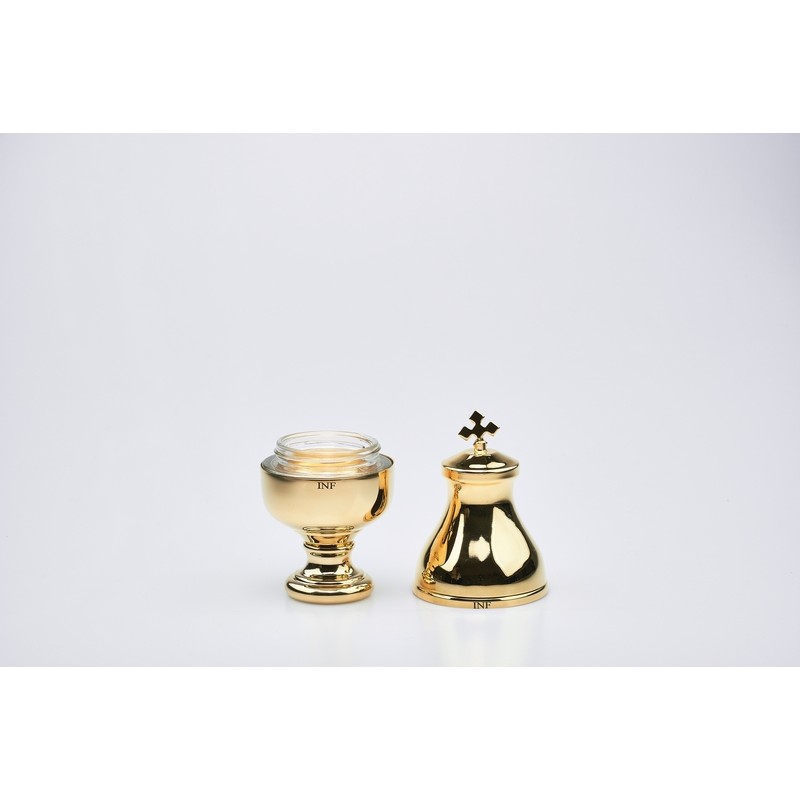 Vasetto per oli santi con interno in vetro