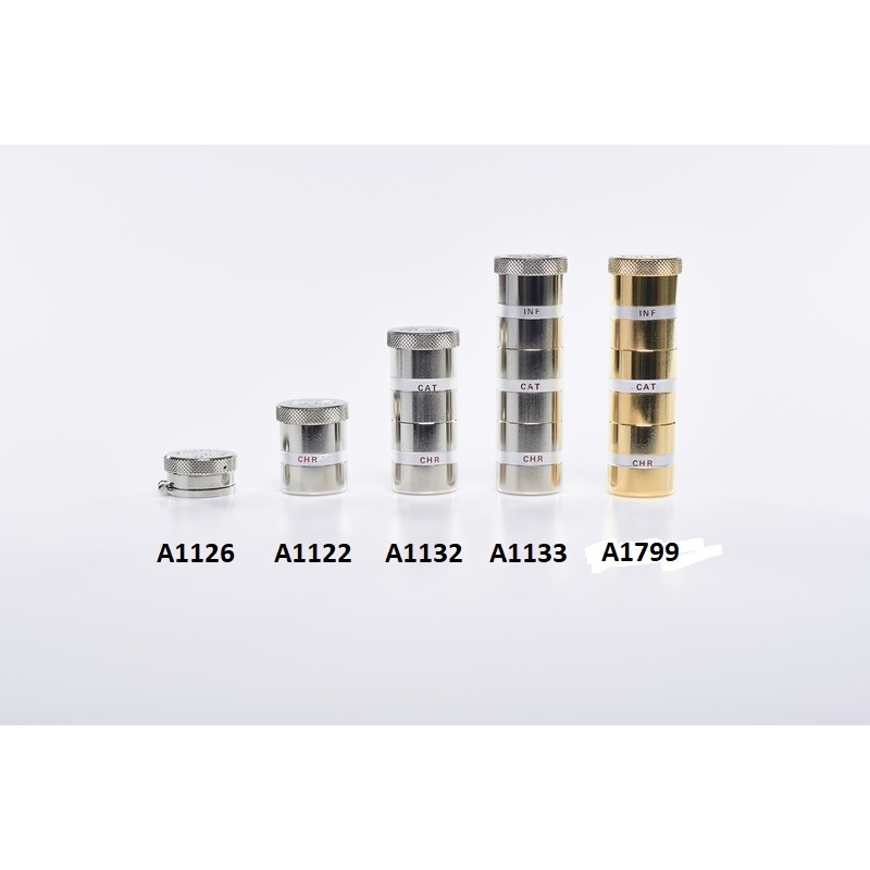 Vasetto triplo a colonna in metallo per oli santi