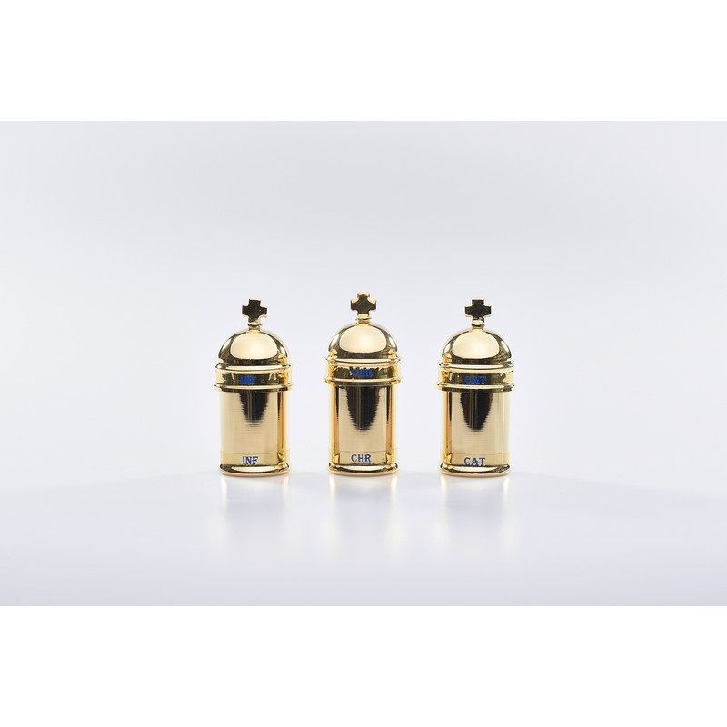 Vasetto vintage oli santi dorato