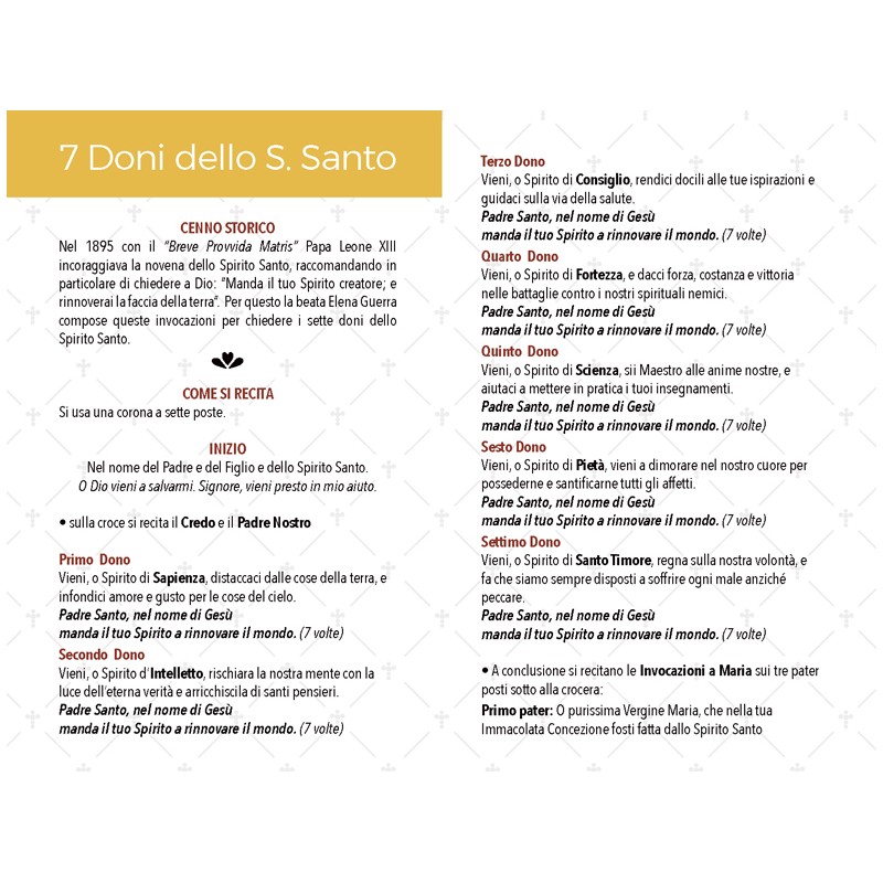 Rosario devozionale 7 Doni dello Spirito Santo grano mm. 6