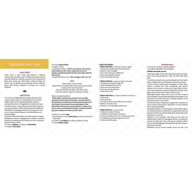 Rosario devozionale "Bambini non nati" grano mm. 10