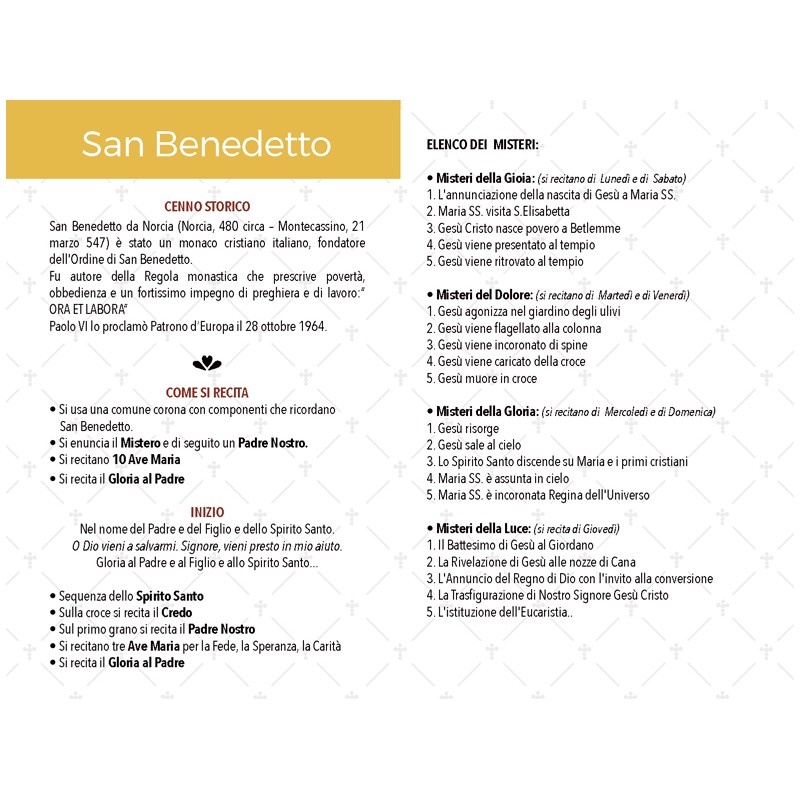 Rosario devozionale a San Benedetto grano mm. 5