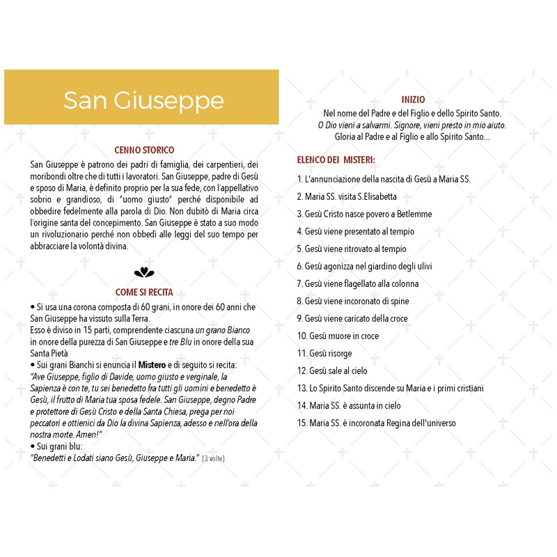 Rosario devozionale a San Giuseppe grano mm. 6