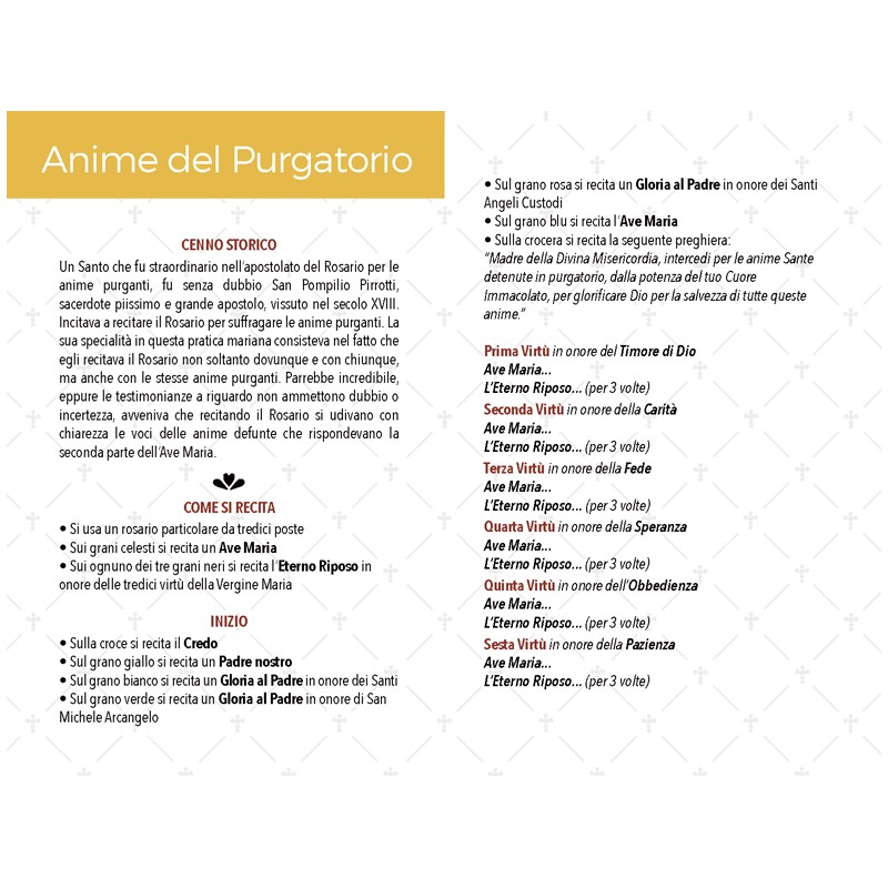 Rosario devozionale per le Anime del Purgatorio grano mm. 6