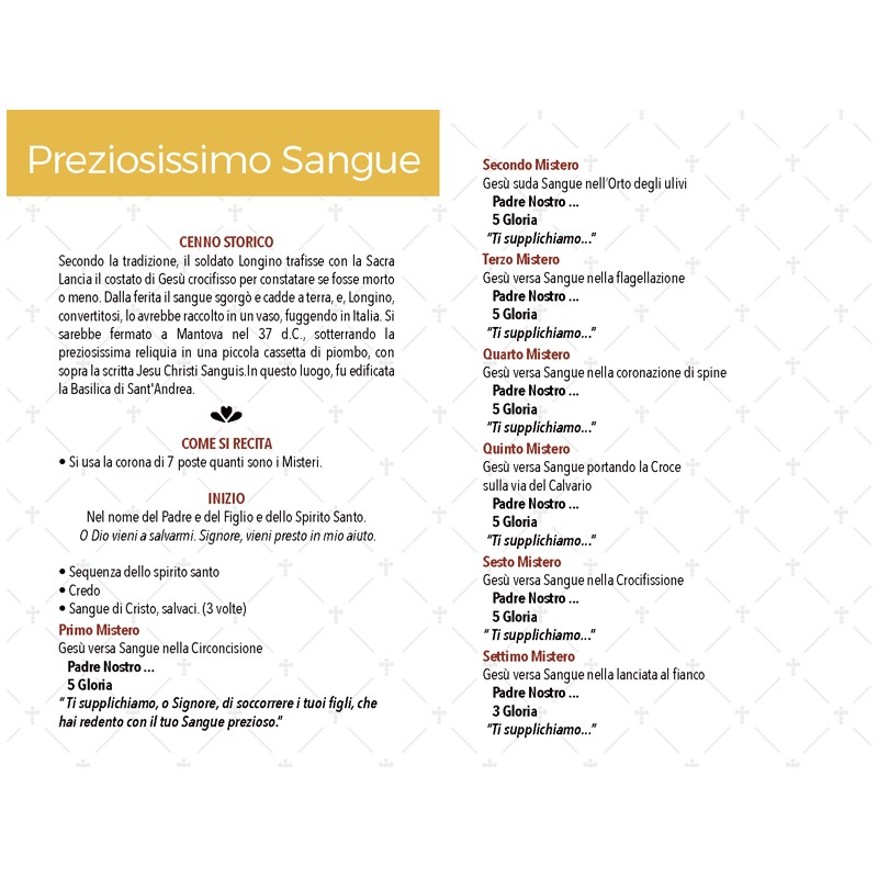 Rosario devozionale Preziosissimo sangue grano mm. 4,5 con medagliette