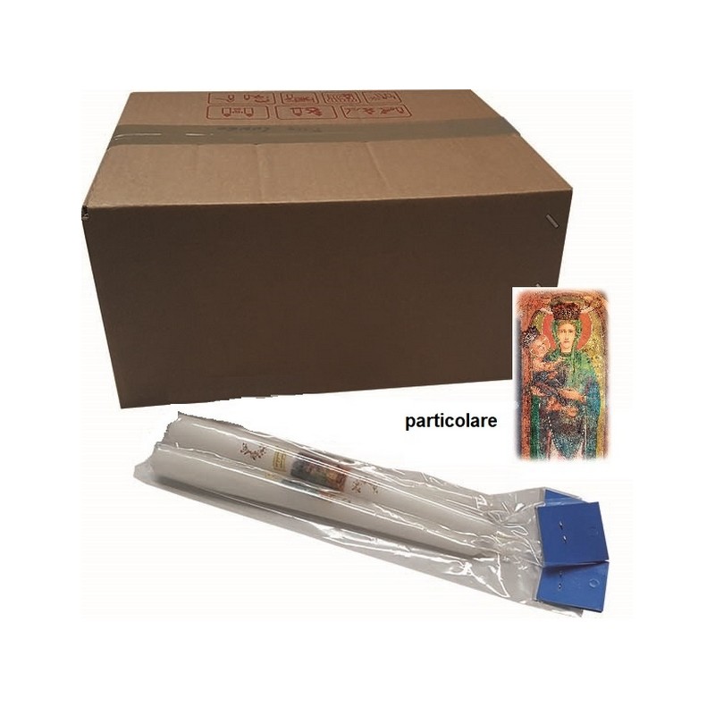 Scatola 100 pz candela conica Madonna Candelora cm. 25 cappio corto