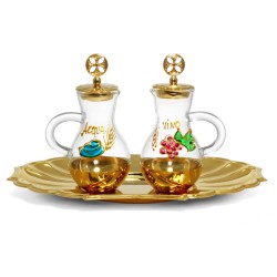 Brocchette vetro decoro dipinto a mano 75 cc.