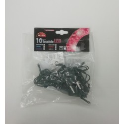 10 Led bianco caldo filo verde a spina