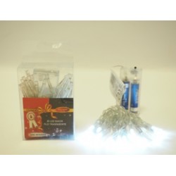 20 Led bianco calda filo trasparente a batteria