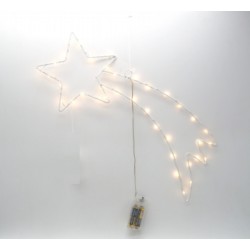 Stella cometa 40 led bianco caldo a batteria