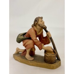 Pastore inginocchiato con cesto Fiorentino cm. 12,5