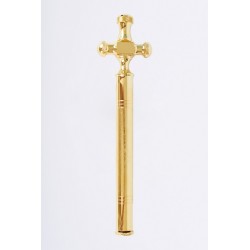 Asperges croce dorato con custodia cm. 20