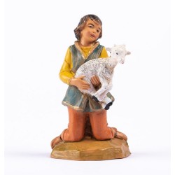 Ragazzo inginocchiato con capretto per cm 12