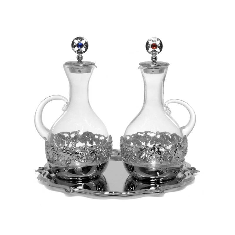 Brocchette vetro decoro argentato 200 cc.