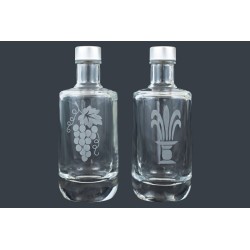 Coppia bottiglie cilindriche acqua e vino in cristallo cc. 125