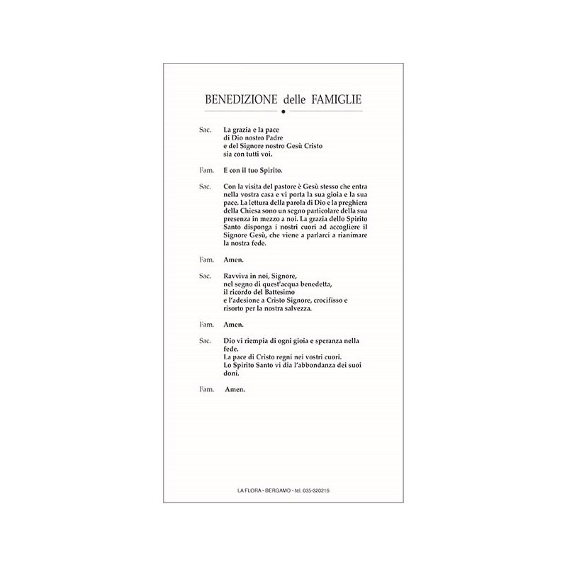 Benedizione Sacra Famiglia 12X22 (100 pz)