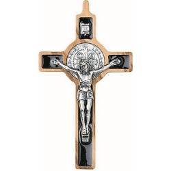 Croce S. Benedetto in ulivo con intarsio cm. 12