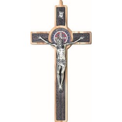 Croce S. Benedetto in ulivo con intarsio cm. 19