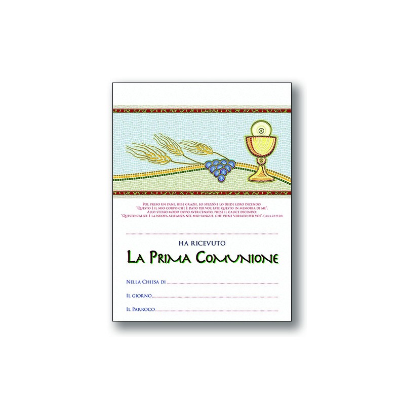 Pergamena Comunione con oro