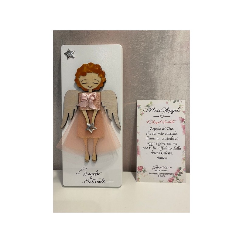 Angelo custode, quadretto lavorazione a mano made in Italy