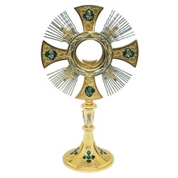 Ostensorio in ottone dorato Evangelisti