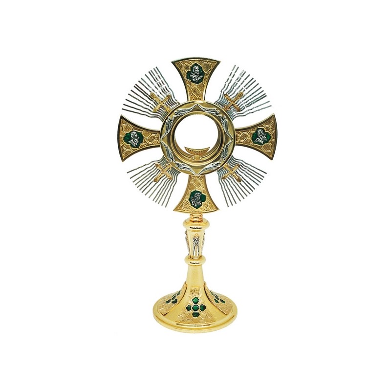 Ostensorio in ottone dorato Evangelisti