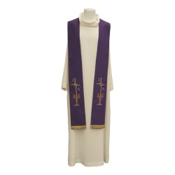 Stola ricamo JHS croce spiga e uva