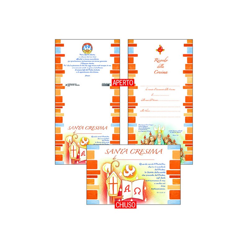 Cartoncino ricordo Cresima