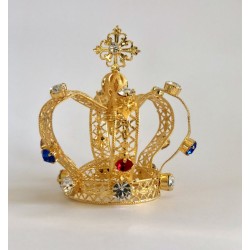 Mini Corona Imperiale Ø 5 in ottone dorato 24k