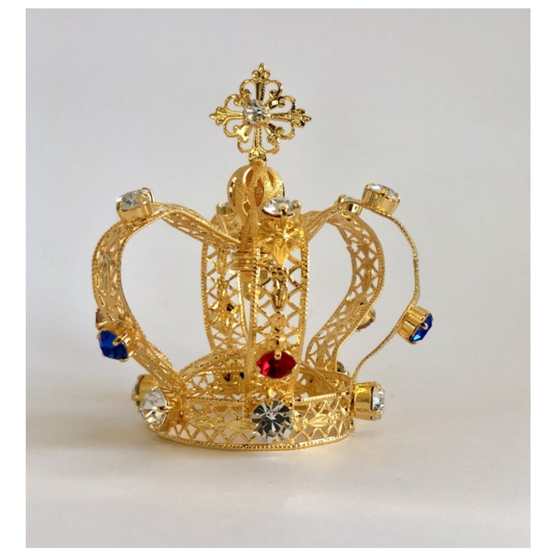 Mini Corona Imperiale Ø 6 in ottone dorato 24k