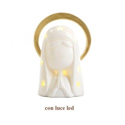 Busto Madonna in porcellana con luce led cm. 12