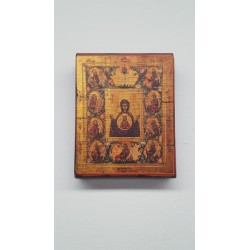 Icona serigrafata antichizzata "Madonna del segno" cm. 16x20