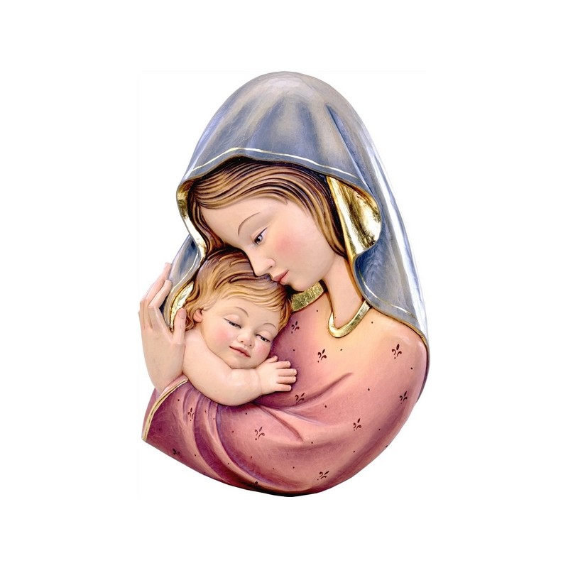 Rilievo Madonna con Bimbo cm. 15 in legno