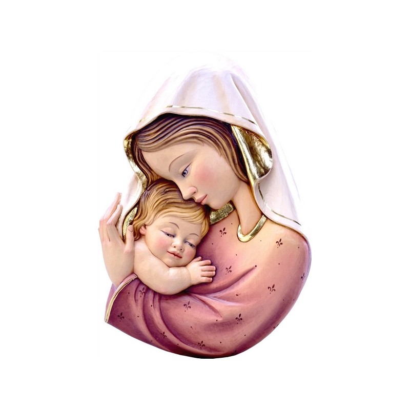 Rilievo Madonna con Bimbo cm. 15 in legno
