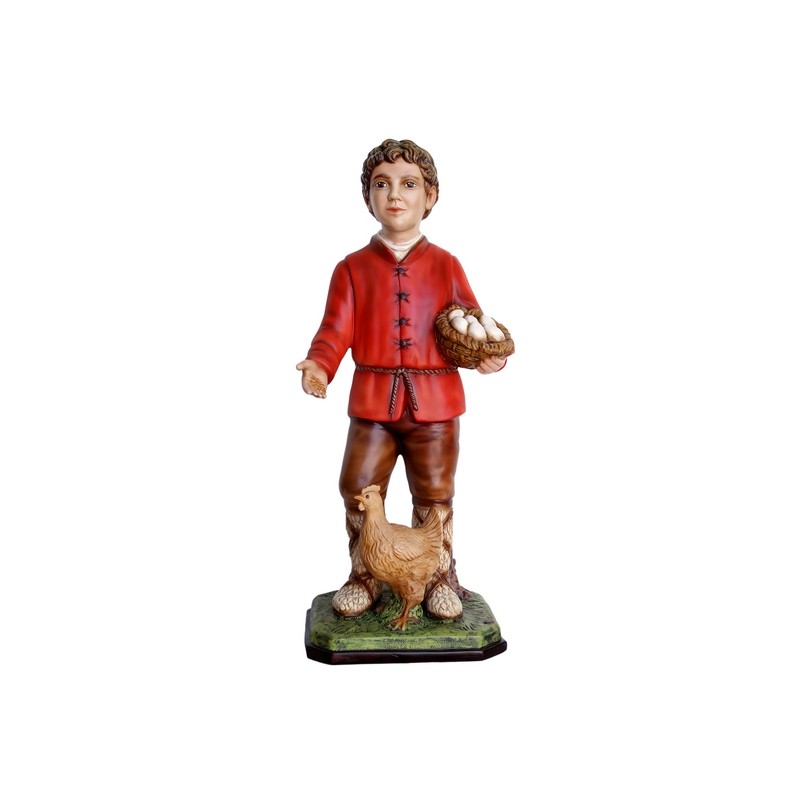 Bambino con uova e gallina - presepio cm. 100
