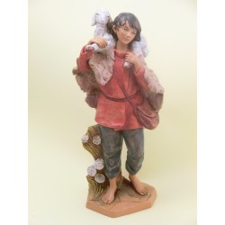 Pastore con agnello in spalla cm 30
