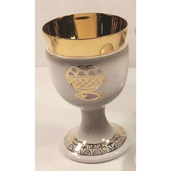 Calice in ceramica color perla