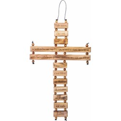 Croce in legno ulivo Padre Nostro cm. 22